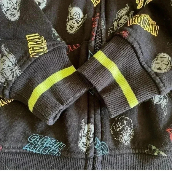 Marvel zip up jacket & hood. Thor captain America Hulk Ironman SZ 5 - Picture 10 of 10